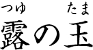 露の玉 ?つゆのたま?